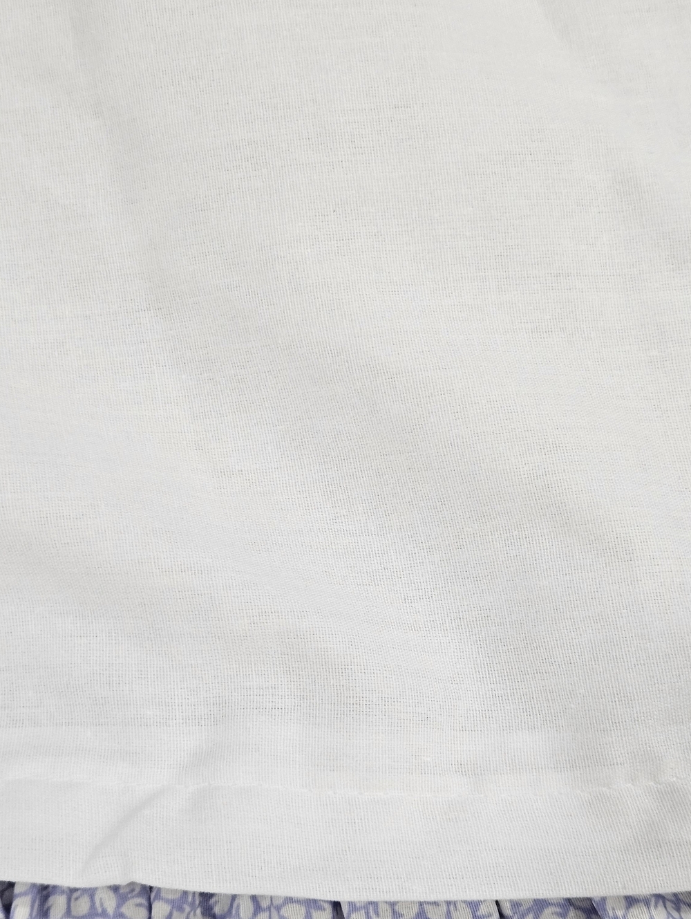 VTG Laura Ashley Blue White Micro Floral Leaves Queen Bedskirt 80s 90s NWOT - Picture 8 of 10